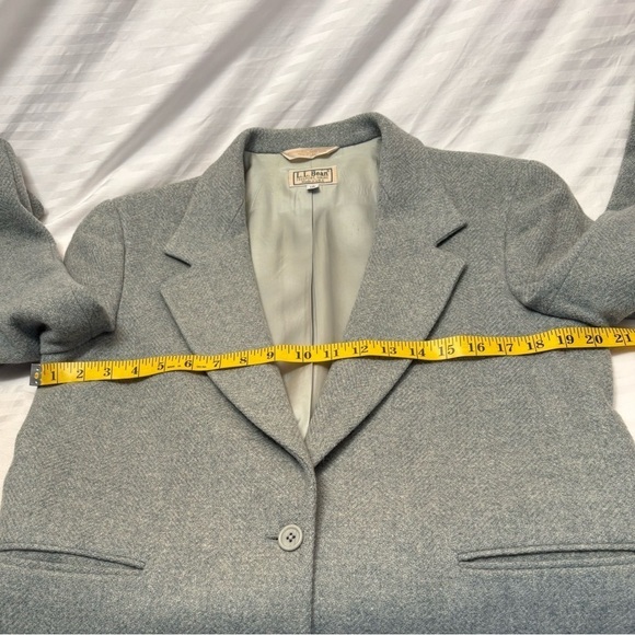 Vintage LL Bean Mint Green Wool One Button Blazer Suit Jacket Size 10 - Picture 12 of 16